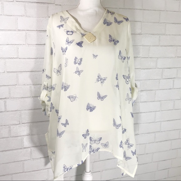 indigo soul Tops - ☀️ 3/$25 NWT Indigo Soul Boho Butterfly Blouse M